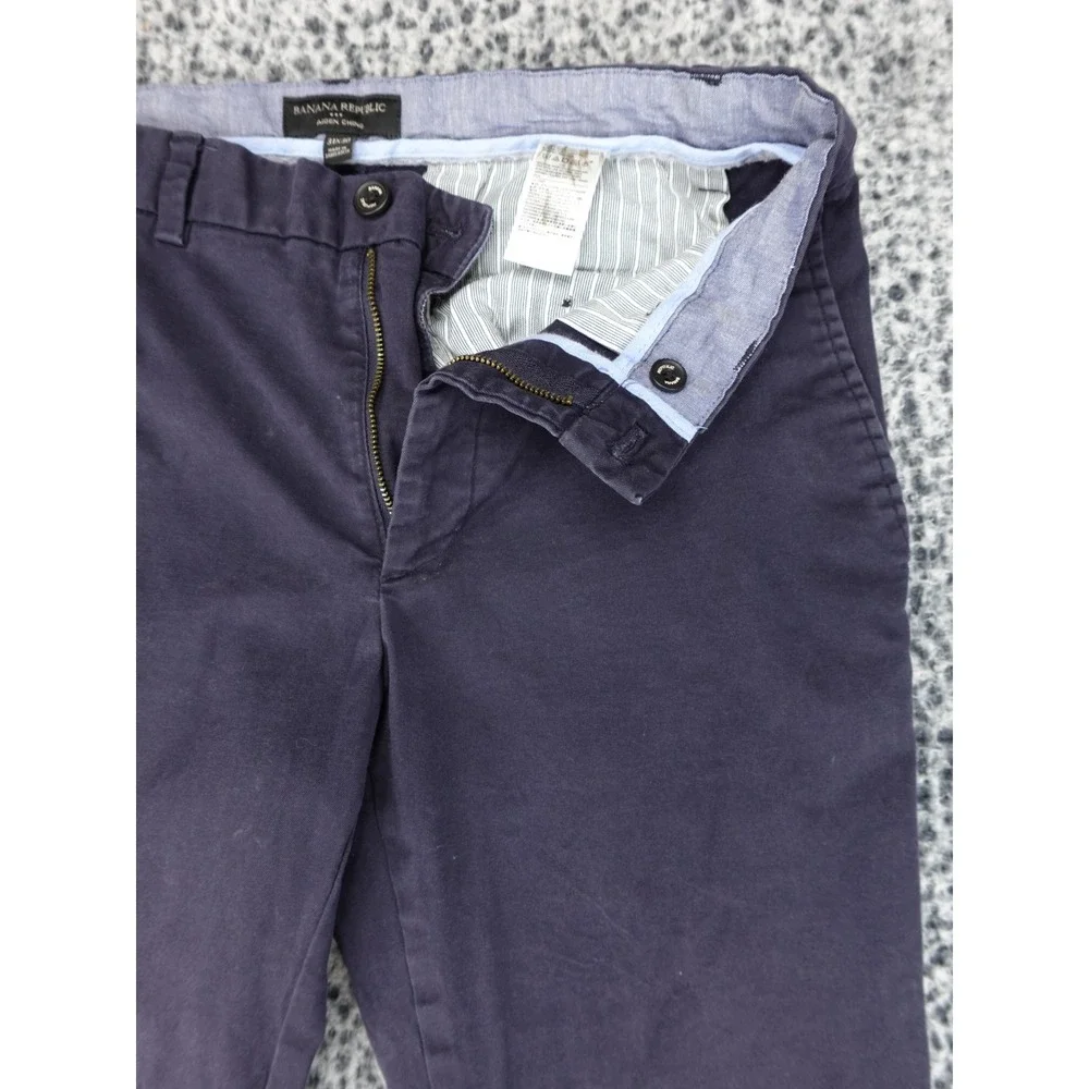 Banana Republic Aiden Chino Mens 31x30 Navy Blue‎ Slim Fit Stretch Twill Pants